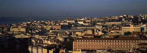 Framed Aerial view of Alfama, Lisbon, Portugal Print