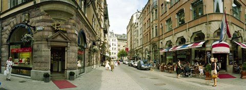 Framed Buildings in a city, Biblioteksgatan and Master Samuelsgatan streets, Stockholm, Sweden Print