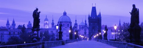 Framed Statues along a bridge, Charles Bridge, Prague, Czech Republic Print