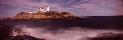 Framed Lighthouse on the coast, Nubble Lighthouse, York, York County, Maine Print