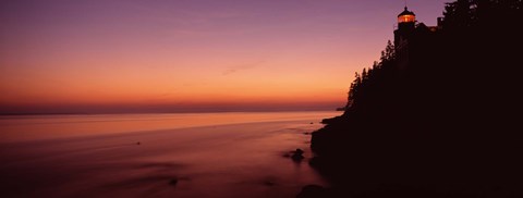 Framed Bass Head Lighthouse at dusk, Bass Harbor, Maine Print