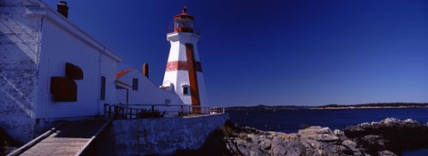 Framed Lighthouse on the coast, Head Harbour Light, Campobello Island, New Brunswick, Canada Print