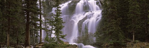 Framed Waterfall in a forest, Banff, Alberta, Canada Print