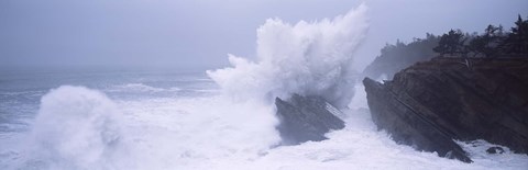 Framed Waves breaking on the coast, Shore Acres State Park, Oregon Print