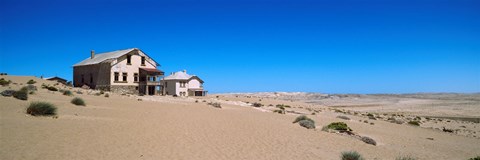 Framed Abandoned house in a mining town, Kolmanskop, Namib desert, Karas Region, Namibia Print