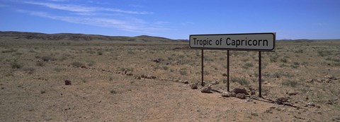 Framed Tropic Of Capricorn sign in a desert, Namibia Print