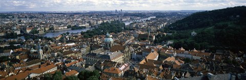 Framed Aerial view of Prague, Czech Republic Print