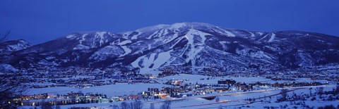 Framed Tourists at a ski resort, Mt Werner, Steamboat Springs, Routt County, Colorado, USA Print