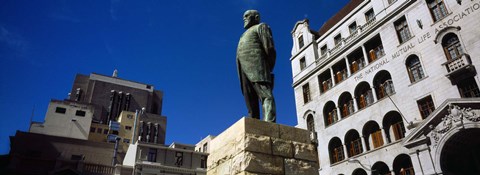 Framed Statue of Jan Hendrik Hofmeyr at a town square, Church Square, Cape Town, Western Cape Province, South Africa Print