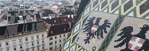 Framed City viewed from a cathedral, St. Stephens Cathedral, Vienna, Austria Print