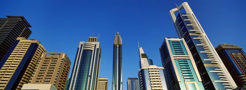 Framed Low angle view of buildings, Dubai, United Arab Emirates 2010 Print