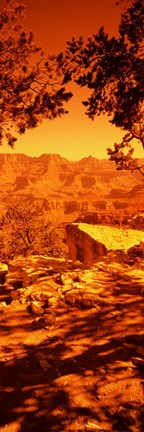 Framed Mountain range, Mather Point, Grand Canyon National Park, Arizona Print
