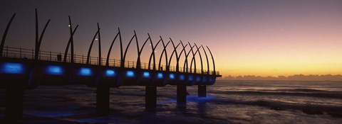 Framed New pier constructed on beach front, Umhlanga, Durban, KwaZulu-Natal, South Africa Print