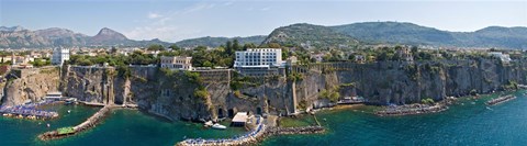 Framed Town on a cliff, Sorrento, Naples, Campania, Italy Print