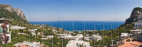 Framed Town at the waterfront, Marina Grande, Capri, Campania, Italy Print