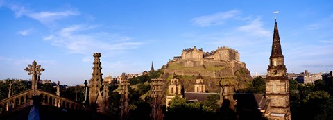 Framed Castle viewed from St. John&#39;s Church, Edinburgh Castle, Edinburgh, Scotland Print