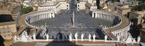 Framed High angle view of a town square, St. Peter&#39;s Square, Vatican city, Rome, Lazio, Italy Print