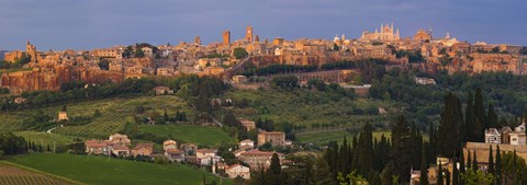 Framed High angle view of a cityscape, Orvieto, Umbria, Italy Print