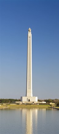 Framed Reflection of a monument in the pool, San Jacinto Monument, Texas, USA Print
