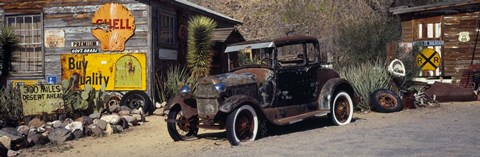 Framed Abandoned vintage car at the roadside, Route 66, Arizona Print