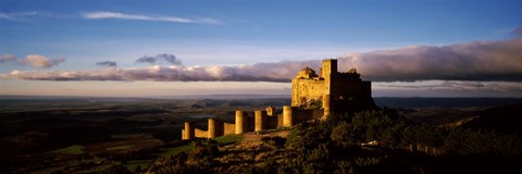 Framed Castle on a hill, Loarre Castle, Huesca, Aragon, Spain Print