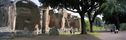 Framed Tourists at a villa, Hadrian&#39;s Villa, Tivoli, Lazio, Italy Print