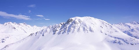 Framed Snowcapped mountain range, Ski Stuben, Arlberg, Vorarlberg, Austria Print