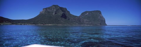 Framed Island in the ocean, Mt Gower, Lord Howe Island, New South Wales, Australia Print
