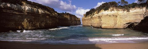 Framed Rock formations in the ocean, Loch Ard Gorge, Port Campbell National Park, Great Ocean Road, Victoria, Australia Print