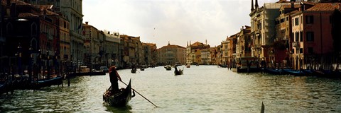 Framed Gondolas in the canal, Grand Canal, Venice, Veneto, Italy Print