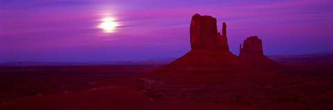 Framed Sunset in Monument Valley, Utah (red) Print