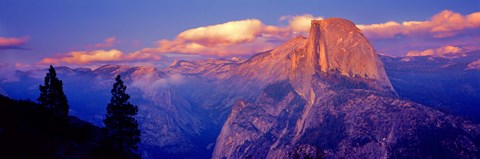 Framed Sunlight falling on a mountain, Half Dome, Yosemite Valley, Yosemite National Park, California, USA Print