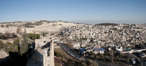 Framed House on a hill, Mount of Olives, and City of David, Jerusalem, Israel Print