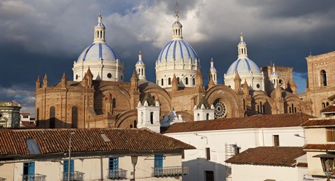 Framed Low angle view of a cathedral, Immaculate Conception Cathedral, Cuenca, Azuay Province, Ecuador Print