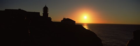 Framed Lighthouse on the coast, Cape Sao Vincente, Sagres, Algarve, Portugal Print