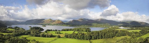 Framed Hill and lake, Derwent Water, Keswick, English Lake District, Cumbria, England Print