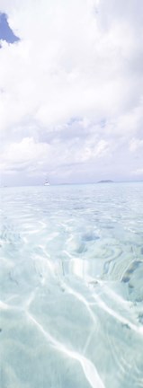 Framed Rippled pattern on blue water surface, Cinnamon Bay, St. John, US Virgin Islands Print