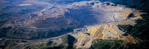 Framed Aerial view of copper mines, Utah, USA Print