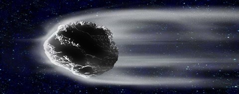Framed Comet in space Print