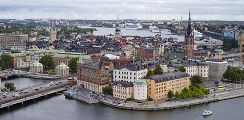 Framed High angle view of a city, Stockholm, Sweden Print