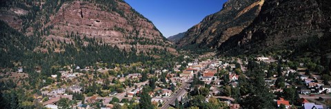 Framed Houses in a town, Ouray, Ouray County, Colorado, USA Print