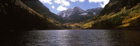 Framed Lake with mountain range in the background, Aspen, Pitkin County, Colorado, USA Print