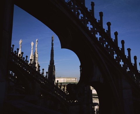 Framed Low angle view of a cathedral, Duomo Di Milano, Milan, Lombardy, Italy Print