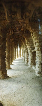 Framed Architectural detail, Park Guell, Barcelona, Catalonia, Spain (vertical) Print