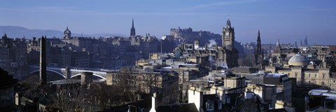 Framed High angle view of buildings in a city, Edinburgh, Scotland Print