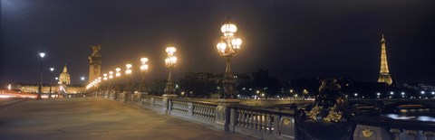 Framed Pont Alexandre III with the Eiffel Tower and Hotel Des Invalides in the background, Paris, Ile-de-France, France Print