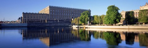 Framed Reflection of a palace in water, Royal Palace, Stockholm, Sweden Print
