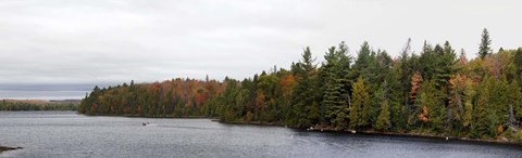 Framed Boat in Canoe Lake, Algonquin Provincial Park, Ontario, Canada Print