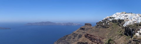 Framed Village on a hill, Imerovigli, Santorini, Cyclades Islands, Greece Print