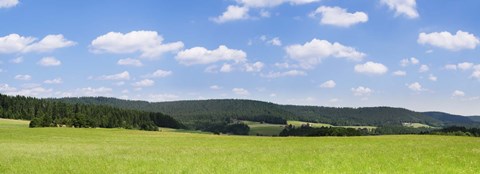 Framed Field with a mountain range in the background, Schramberg, Rottweil, Black Forest, Baden-Wurttemberg, Germany Print